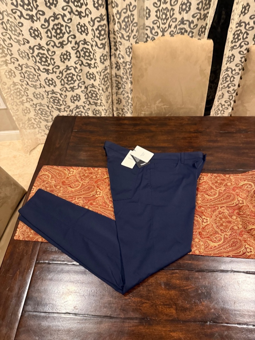 Theory Men's Size 34 Navy Raffi Slim 5-Pocket Ascend Tech Pants $195